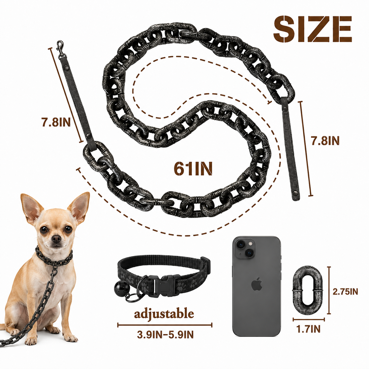 Leashco's Large Dog Chain Leash